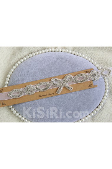 Handmade Yarn Rhinestone Wedding Sash