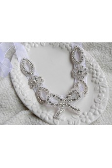 Handmade Yarn Rhinestone Wedding Sash