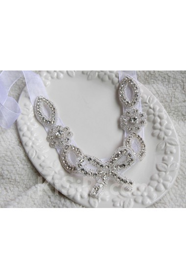 Handmade Yarn Rhinestone Wedding Sash