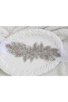 Luxurious Handmade Yarn Rhinestone Wedding Sash