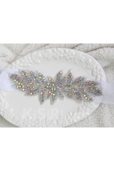 Luxurious Handmade Yarn Rhinestone Wedding Sash