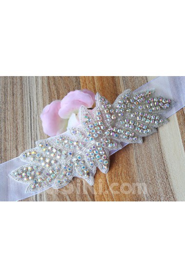 Luxurious Handmade Yarn Rhinestone Wedding Sash