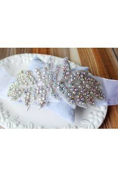 Luxurious Handmade Yarn Rhinestone Wedding Sash