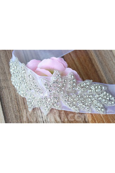 Luxurious Handmade Yarn Rhinestone Wedding Sash