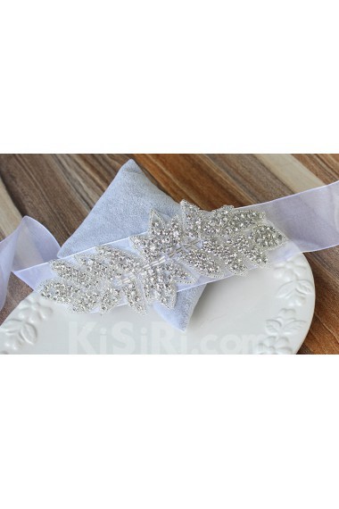 Luxurious Handmade Yarn Rhinestone Wedding Sash