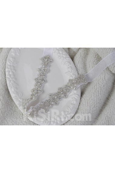 Handmade Yarn Rhinestone Wedding Sash