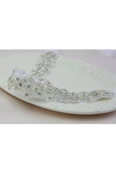 Handmade Yarn Rhinestone Wedding Sash