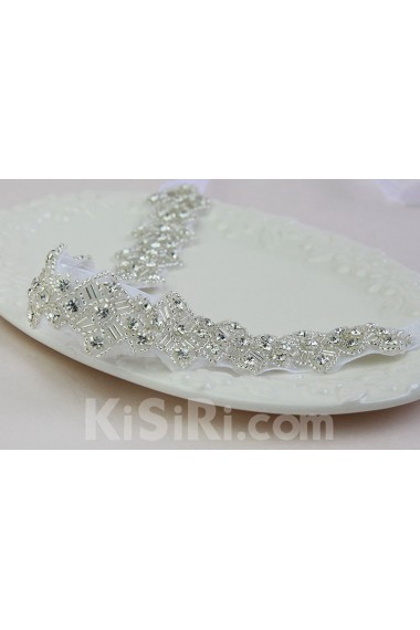 Handmade Yarn Rhinestone Wedding Sash