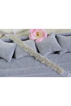 Handmade Yarn Rhinestone Wedding Sash