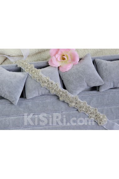 Handmade Yarn Rhinestone Wedding Sash