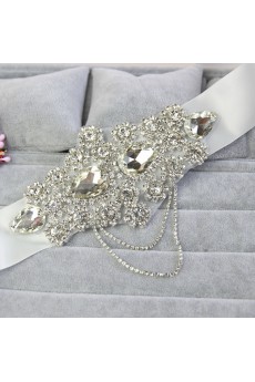 Handmade Yarn Rhinestone Wedding Sash with Beads