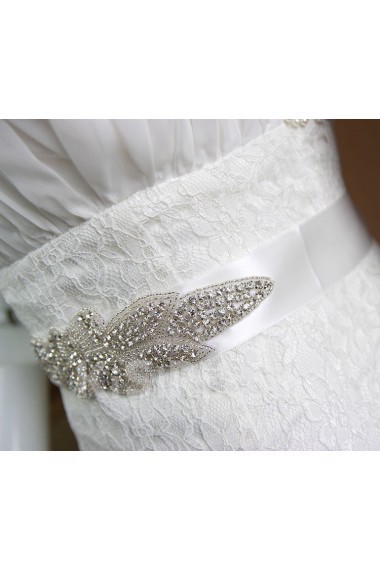 Handmade Satin Rhinestone Wedding Sash with Beads