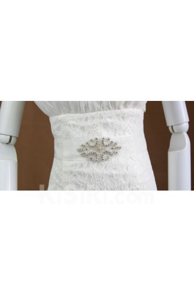 Handmade Yarn Rhinestone Wedding Sash with Beads