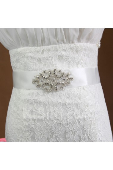 Handmade Satin Rhinestone Wedding Sash with Beads