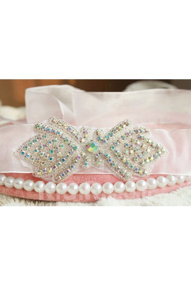 Handmade Satin Colored Rhinestone Wedding Sash