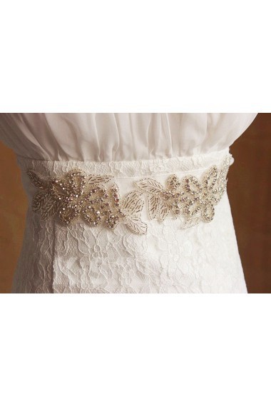 Luxurious Handmade Satin Rhinestone Wedding Sash