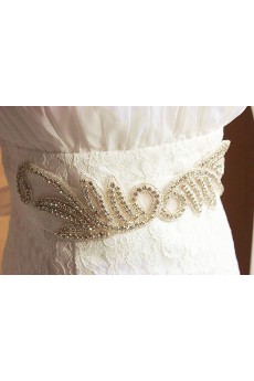 Luxurious Handmade Silk Rhinestone Wedding Sash