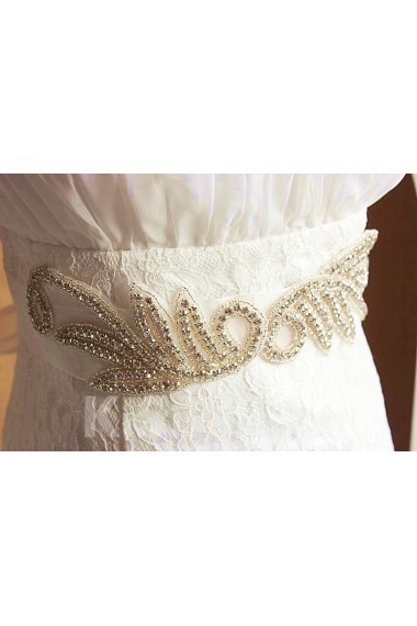 Luxurious Handmade Silk Rhinestone Wedding Sash