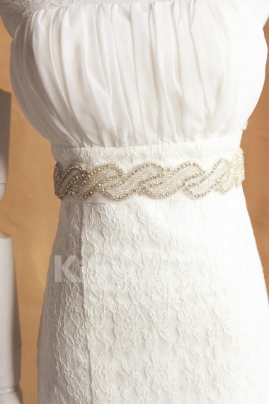 Luxurious Handmade Silk Rhinestone Wedding Sash With Beads