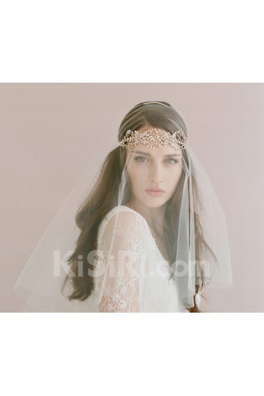 Luxurious Gold Alloy Wedding Headpieces with Rhinestone