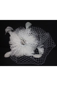 White Feather Yarn Wedding Headpieces