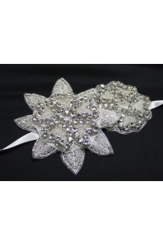 Handmade Luxurious Floral Crystal Wedding Headpieces With Rhinestone