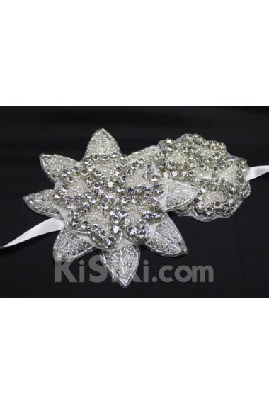 Handmade Luxurious Floral Crystal Wedding Headpieces With Rhinestone