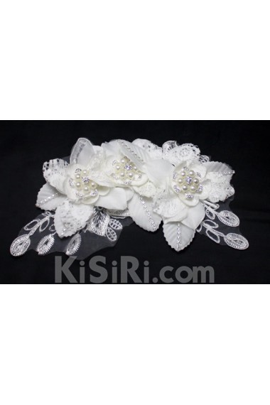 Lace Wedding Headpieces with Imitation Pearls