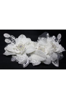 Lace Wedding Headpieces with Imitation Pearls