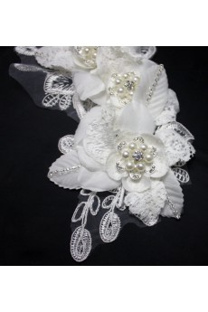 Lace Wedding Headpieces with Imitation Pearls