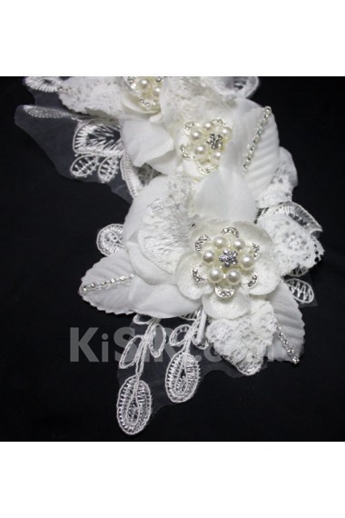 Lace Wedding Headpieces with Imitation Pearls