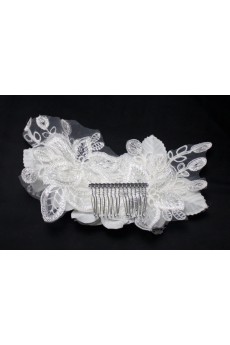 Lace Wedding Headpieces with Imitation Pearls