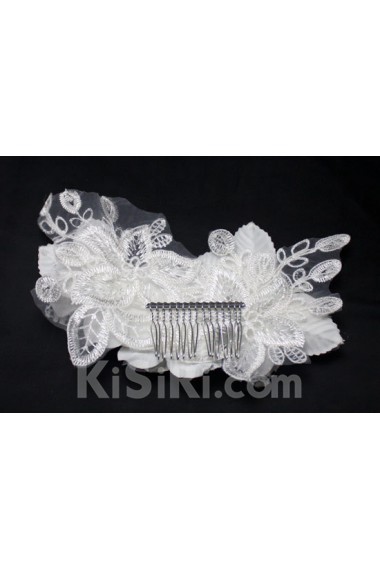 Lace Wedding Headpieces with Imitation Pearls