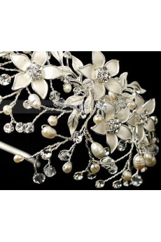 Floral Crystal Wedding Headpieces with Rhinestone