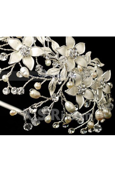 Floral Crystal Wedding Headpieces with Rhinestone