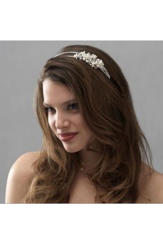 Alloy Crystal Wedding Headpieces with Rhinestone and Pearls