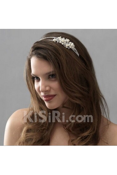 Alloy Crystal Wedding Headpieces with Rhinestone and Pearls