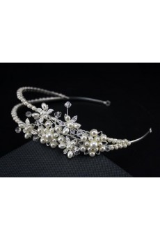 Alloy Crystal Wedding Headpieces with Rhinestone and Pearls