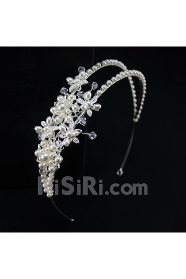 Alloy Crystal Wedding Headpieces with Rhinestone and Pearls