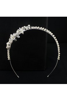 Alloy Crystal Wedding Headpieces with Rhinestone and Pearls