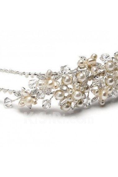 Alloy Crystal Wedding Headpieces with Rhinestone and Pearls