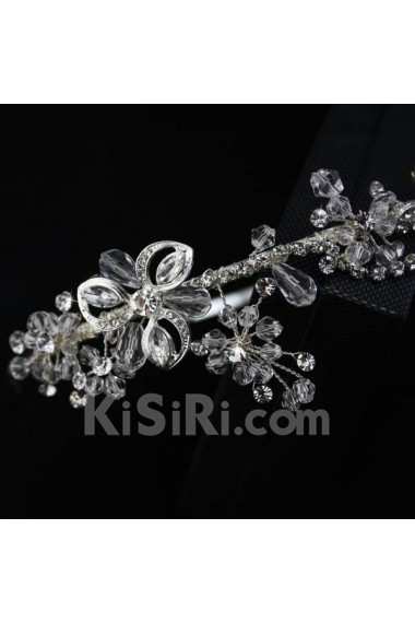 Floral Alloy Crystal Wedding Headpieces with Rhinestone