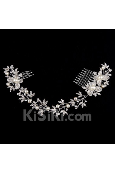 Crystal Wedding Headpieces with Imitation Pearls