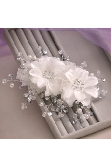 Plastic Rhinestone Wedding Headpieces with Imitation Pearls