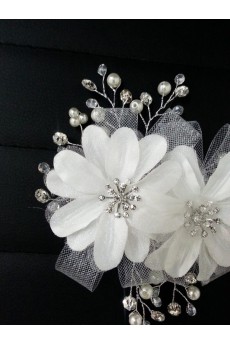 Plastic Rhinestone Wedding Headpieces with Imitation Pearls