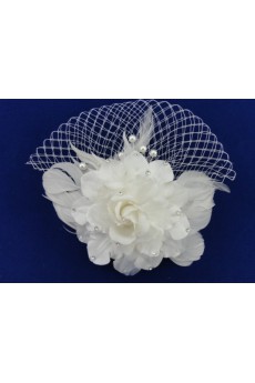 Elegant Feather Wedding Headpieces with Imitation Pearls