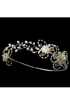 Fashion Alloy Wedding Headpieces with Imitation Pearls