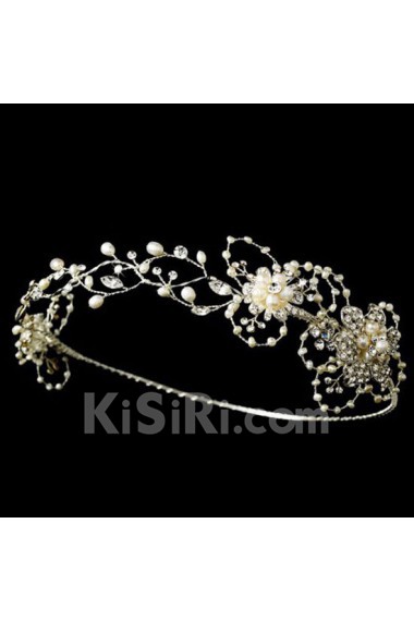 Fashion Alloy Wedding Headpieces with Imitation Pearls