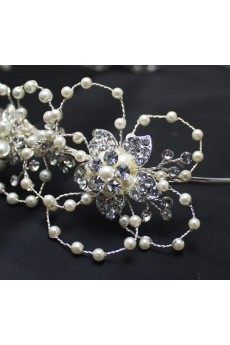 Fashion Alloy Wedding Headpieces with Imitation Pearls