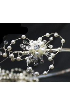 Fashion Alloy Wedding Headpieces with Imitation Pearls